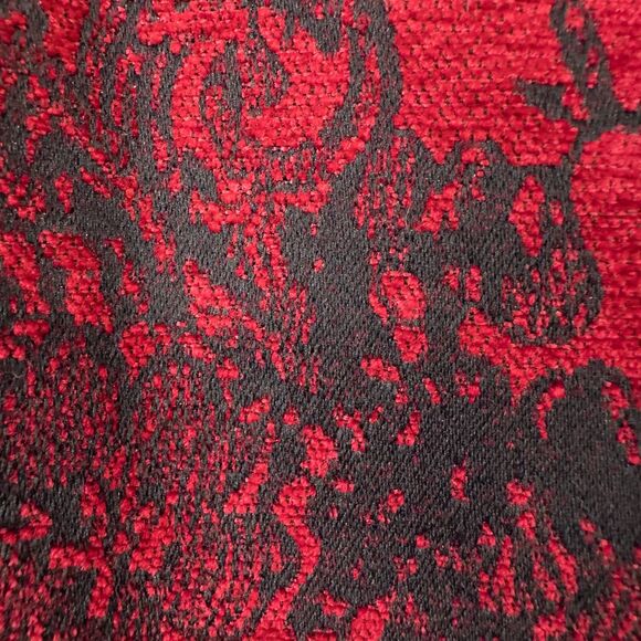 Christopher & Banks Chenille Brocade Full Zip Jacket Womens Large Red Whimsigoth - Picture 9 of 15